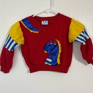 Vintage Joogles  Crewneck Sweatshirt  Dinosaur Color Block 100% Acrylic Size 4T
